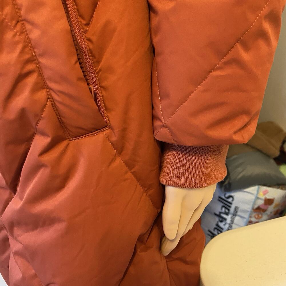 Mondetta Outdoor Women XS Orange Hooded 700 Down Fill Standard Mid Length Coat - Picture 12 of 13